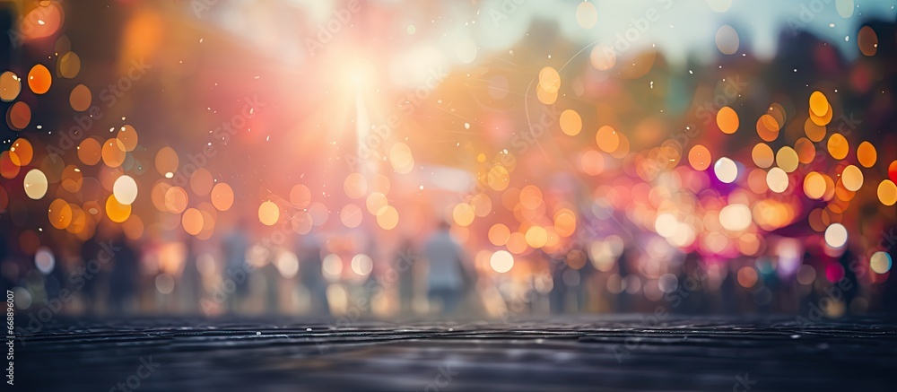 Poster Abstract blurry bokeh background at festival concert show