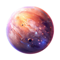 Fototapeta premium A fantasy planet isolated on transparent background.