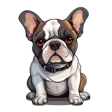 Cartoon Style Cute French Bulldog Dog Puppy Vector Style Illustration No Background Applicable to Any Context Perfect for Print on Demand Merchandise