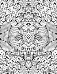 Circular pattern in form of mandala for Henna, Mehndi, tattoo, decoration. Decorative ornament in ethnic oriental style. Coloring book page.