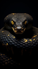 cobra serpente em fundo preto 