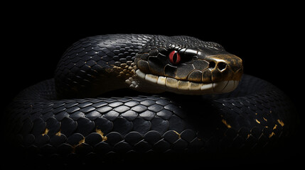 Fototapeta premium cobra serpente em fundo preto 