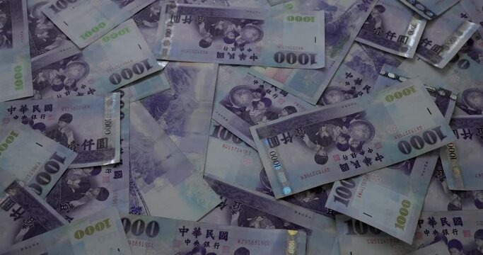 Pile of the Taiwanese dollar