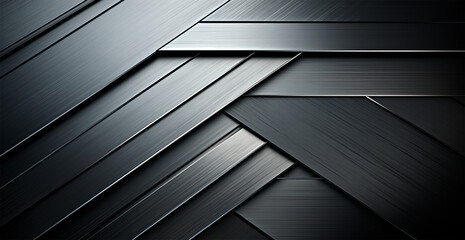 Panoramic metal texture, steel silver background - AI generated image - obrazy, fototapety, plakaty