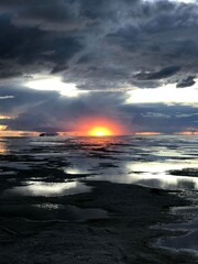 Sunset in Uyuni Salt Flat, Bolivia