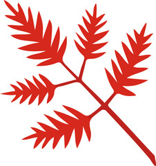 Plant branch with leaves. Autumn leaf design element vector illustration