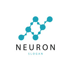 Neuron Logo, Neuron Nerve or Seaweed Vector Abstract Molecule Design, Template Illustration