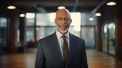 Fototapeta premium Portrait of a senor African American businessman 