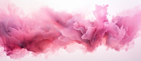 Fototapeta premium Watercolor in shades of pink with oil paint residue