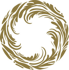 Ornamental circle frame vector illustration. Decorative Round design element