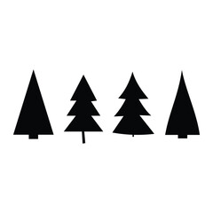 Pine tree icon. Simple illustration of pine tree vector icon for web. Christmas tree silhouette, pine tree. Christmas and winter element design