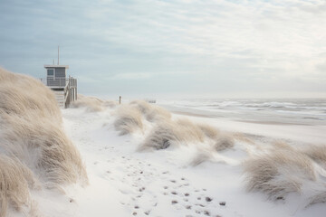 Winter's Serenity on the North Sea Beach
