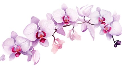 A close up of a flower on a branch. Orchid flowers.