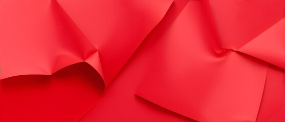 Crumpled red paper texture background from Generative AI