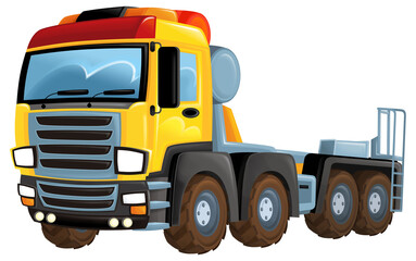 funny cartoon tow or cargo heavy duty truck isolated illustration for children