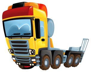 funny cartoon tow or cargo heavy duty truck isolated illustration for children