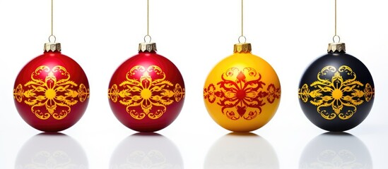 There are 5 Bhutan flags on Christmas balls