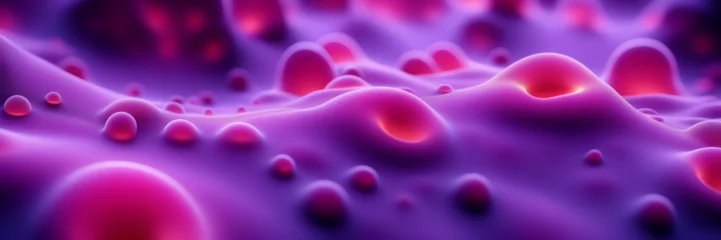 Crédence de cuisine en verre imprimé Violet micro landscape of abstract bubbles and goop skin cells rejuvenation 
