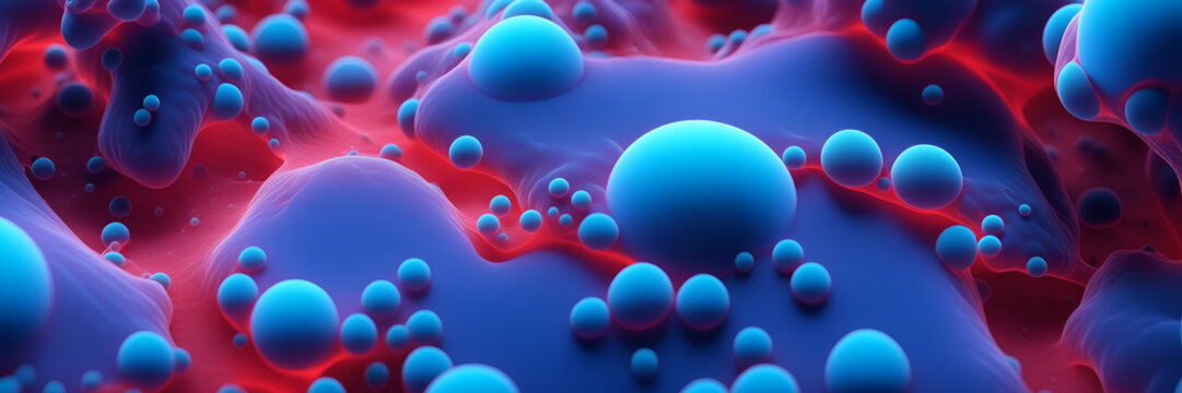 micro landscape of abstract bubbles and goop skin cells rejuvenation 