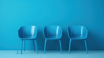 row of blue chair, business concept