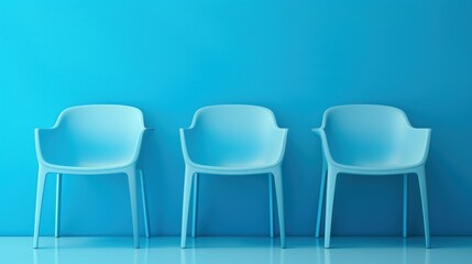 row of blue chair, business concept