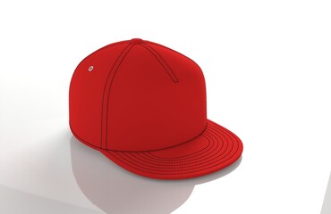 Images of red baseball cap isolated on white background. 