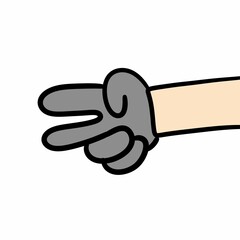 hand gesture icon. thin line color fill design. illustration