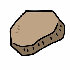 cartoon doodle rock on white background, illustration