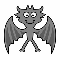 cute cartoon bat isolated illustration