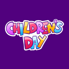 Children's day typography. Title for children's day. Playful typography.