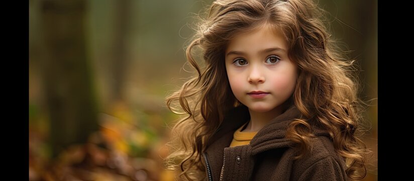 Little girls portrait in the forest