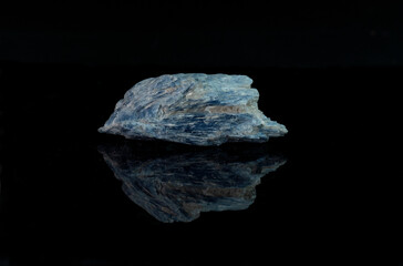 mineral piece collection blue gem black background