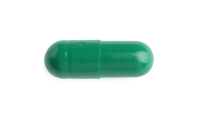 One pill isolated on white, top view