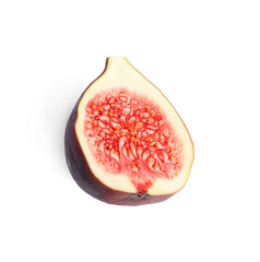 Half of fresh fig isolated on white