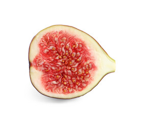 Half of fresh fig isolated on white