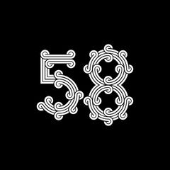 the logo consists of the number 8 and 5 combined. Outline and elegant.