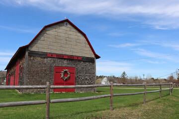 old barn and the red door