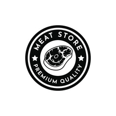 Retro style vintage butcher shop logo design idea