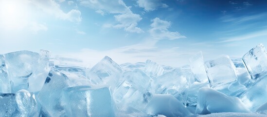 Obraz premium Ice and open space for decorating in winter