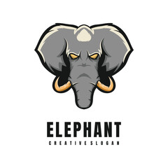 Illustration Head Elephant Mascot Logo