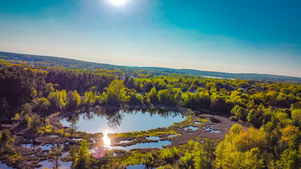 Aerial shot of a nature park