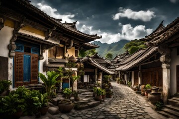 Naklejka premium buddhist temple in the morning