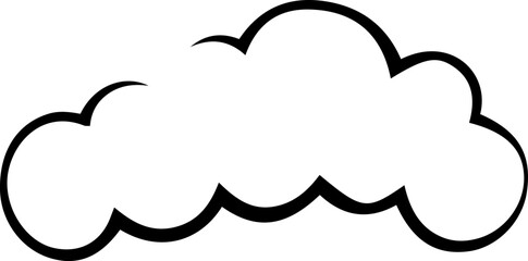 Cloud shape vector illustration. Simple cloud outline design elements