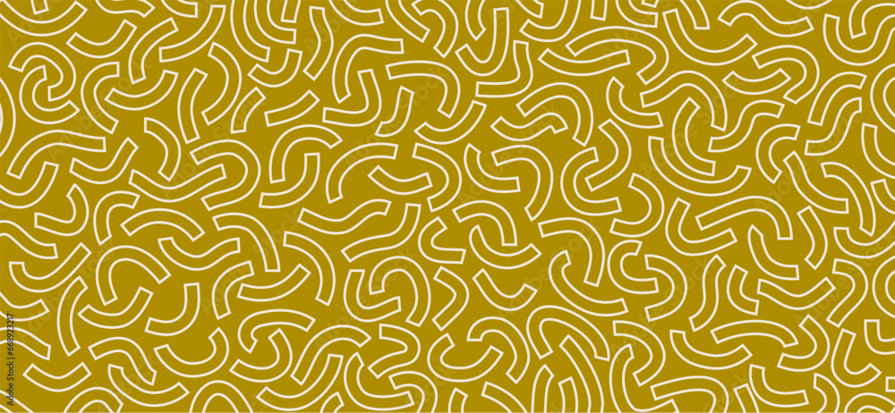 Poster curved lines isolated on yellow background. abstract background