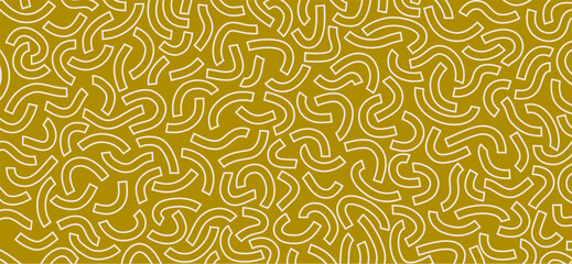 Curved lines isolated on yellow background. Abstract background