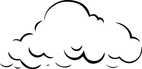 Cloud shape vector illustration. Simple cloud outline design elements
