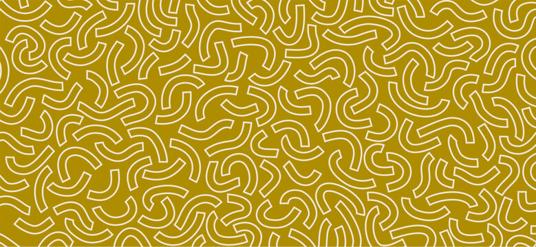 Curved lines isolated on yellow background. Abstract background