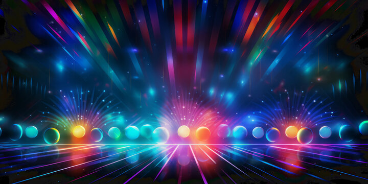Abstract illustration of lights at a night club.