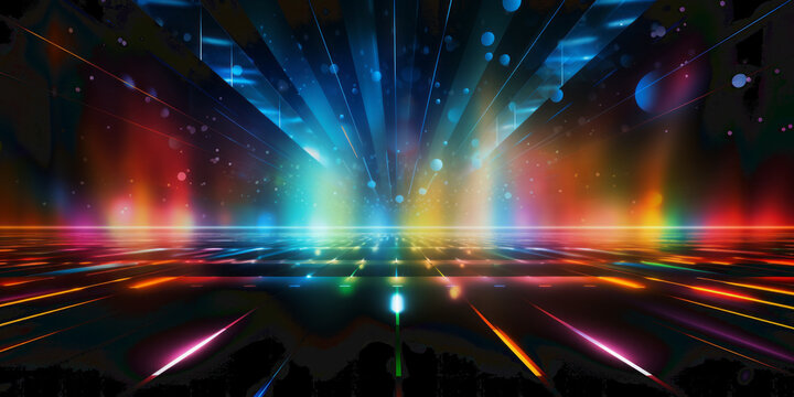 Abstract illustration of lights at a night club.
