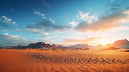 Fototapeta na wymiar Amazing landscape view of the desert at sunset